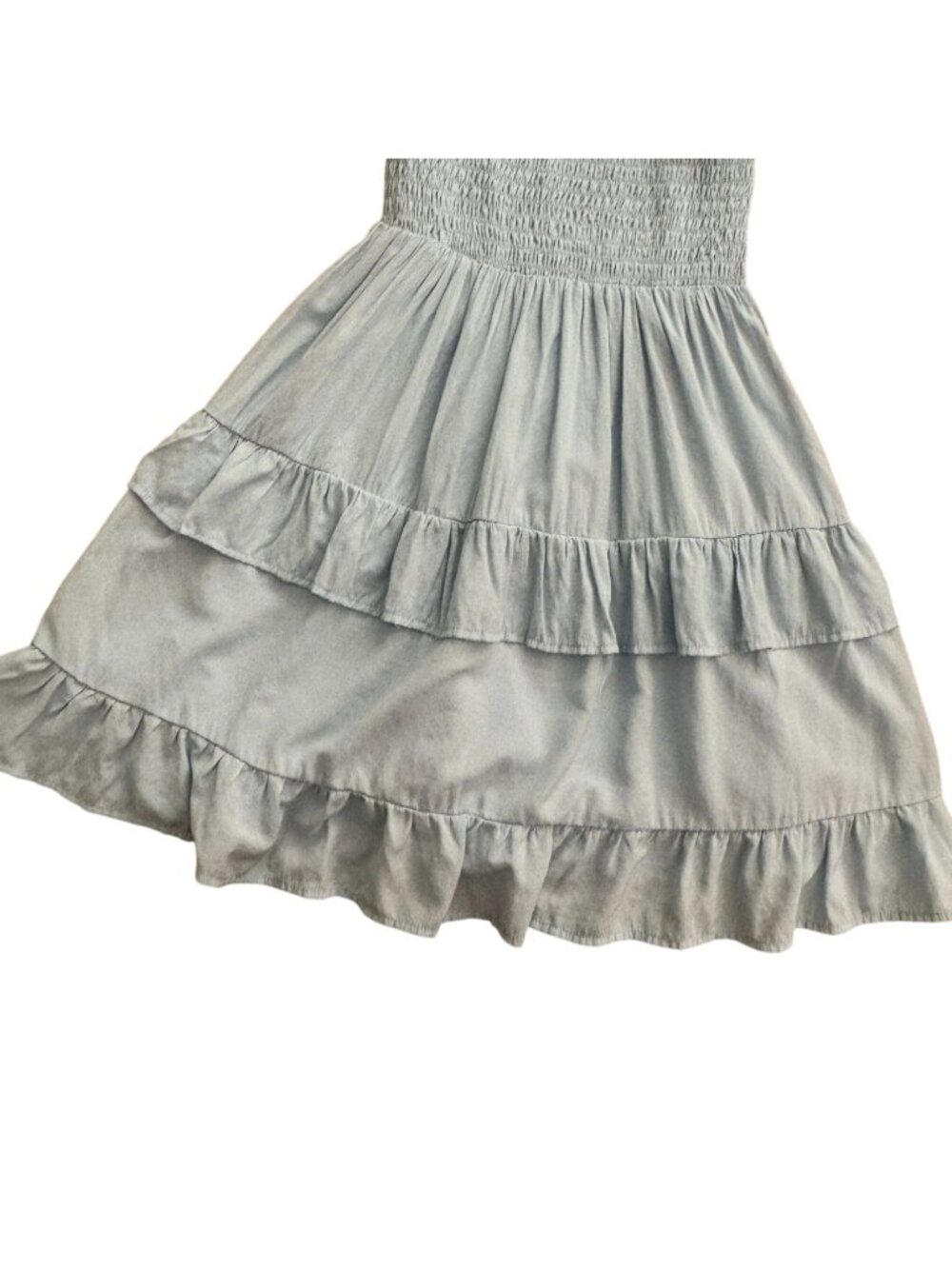 Melliflo Ruffle Strap Babydoll Smocked Mini Sundress-Light Blue-Small-GUC - Picture 5 of 7